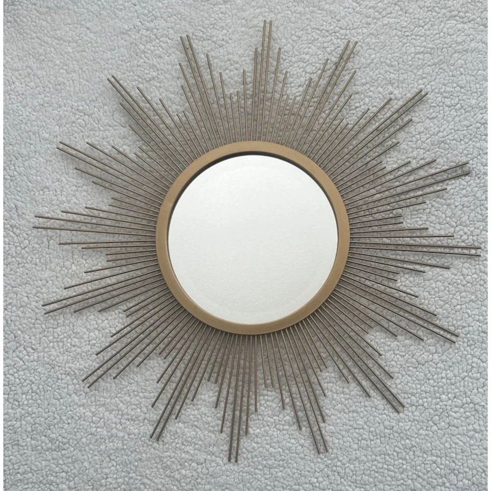 Gold Sunburst Mirror Metal Starburst Mirrors Mid-Century Modern Boho Large 23